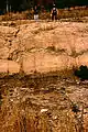 Outcrop near Jackson, Ohio showing the Sharon unconformably overlying the Borden Formation