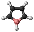 Ball-and-stick model of the borole molecule