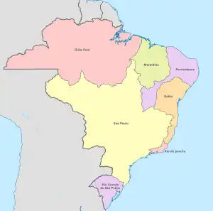 1709São Paulo at its greatest extent, in pale yellow