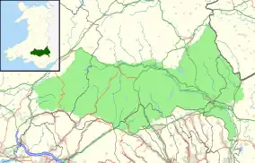 Map showing the location of Brecon Beacons National ParkBannau Brycheiniog National Park