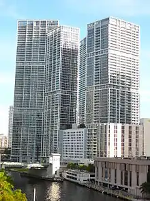 The Icon Brickell Towers in 2008 from the northwest