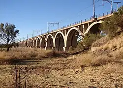 Railway bridge across the Vaal River at Warrenton