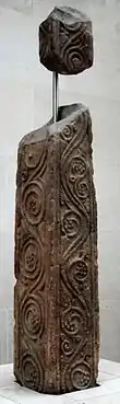 Anglo-Saxon monumental cross with vine scroll, 8th-9th centuries, stone, British Museum