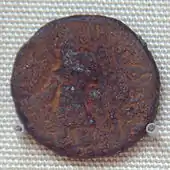 Bronze coin of Kanishka, found in Khotan, modern China.