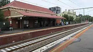 Northbound view from Brunswick platform 2 facing platform 1