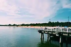 View of the beach from Brzeźno Pier