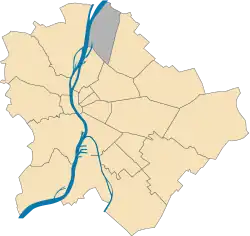 Location of District IV in Budapest (shown in grey)