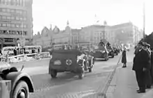 German troops in Oslo, May 1940. In the background is the Victoria Terrasse, which later became the headquarters of the Gestapo in Norway.