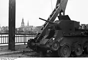 Damaged Soviet tank in Riga