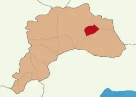 Map showing Çeltikçi District in Burdur Province