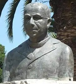 Statue of Aurelio Espinosa Pólit in front of the Pontifical Catholic University of Ecuador