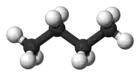 Ball-and-stick model of the butane molecule