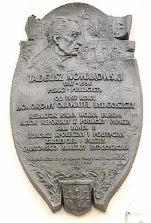 Tadeusz Nowakowski's plaque