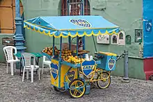 Boca Juniors-themed street vendor