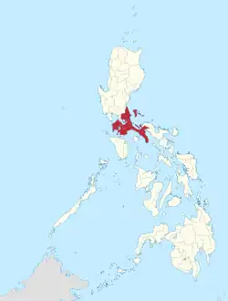 Map of the Philippines highlighting Calabarzon