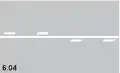 6.04 Double strip (combination of a security strip and a directing strip on either side of the security strip)Designates the allowance to cross, pass, or traverse it, or to start an overtaking manoeuvre only from the side with the directing strip; always indicate such intentions by flashing turn indicators!