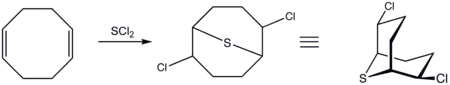 2,6-Dichloro-9-thiabicyclo[3.3.1]nonane, synthesis and reactions