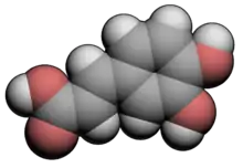 3D space filling model of caffeic acid