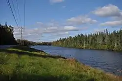 The Androscoggin River along New Hampshire Route 16 in Cambridge