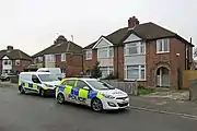 Cambridgeshire Police vehicles on scene in 2019