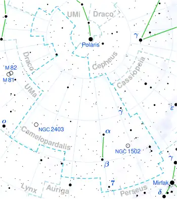 Gliese 445 is located in the constellation Camelopardalis