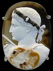 The Blacas Cameo, dated from shortly after his death in 14 AD. It has been located in the British Museum since 1867