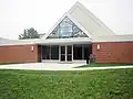 Mary Lou Campana Chapel and Lecture Center contains lead, glass, steel and brass windows entitled The Fountain of Life by Terry Bengel