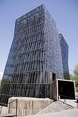 The "Siamese Towers" at the Pontifical Catholic University in Santiago, Chile by Alejandro Aravena (2013)