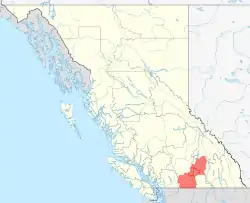 Location of the Okanagan in British Columbia