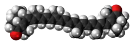 Space-filling model of the canthaxanthin molecule