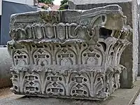 Theodosian capital for a pilaster, one of the few remains of the church of Theodosius II