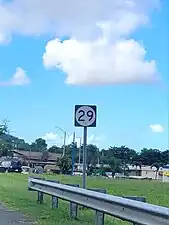 Westbound sign in Juan Sánchez barrio