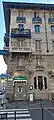 Casa Guazzoni, detail of the door of the pharmacy after 2022 restoration