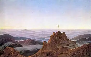 Morning in the Riesengebirge (1811). Friedrich situated the cross in other paintings made soon after the Tetschen Altar.