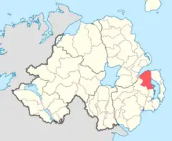 Location of Castlereagh Lower, County Down, Northern Ireland.