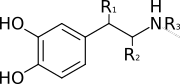 catecholamines, drugs imitating them (such as MDMA), hormones/neurotransmitters