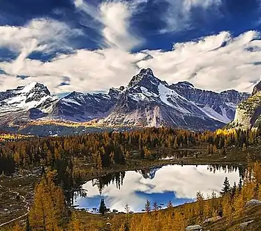 Cathedral Mountain with Hungabee Lake