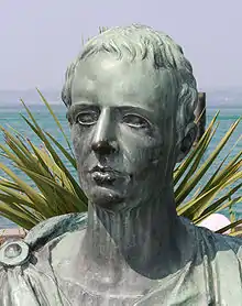 20th-century bust of Catullus on the Piazza Carducci in Sirmione.