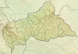 Map showing the location of Dzanga-Sangha Special Reserve