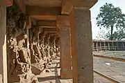 Yogini images inside the perimeter wall and walkway