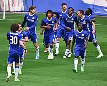 Chelsea players celebrating