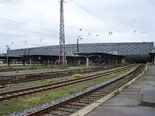 Train shed of Karl-Marx-Stadt Hauptbahnhof in 1976