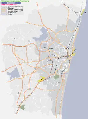 Location of the marsh within Chennai