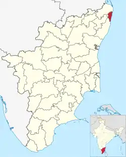 Location in Tamil Nadu