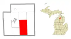 Location within Otsego County