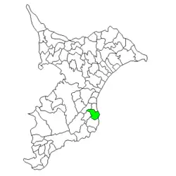 Location of Misaki in Chiba Prefecture