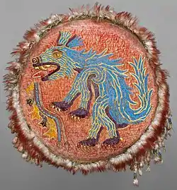 Chīmalli (Shield) belonging to the Aztec king Ahuizotl currently Museum of Ethnology of Vienna, Austria.