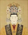 The empress of the Ming Dynasty,wearing a crown and wore traditional Ming costume.