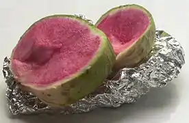 Sliced watermelon radish