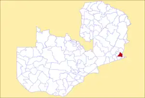 District location in Zambia